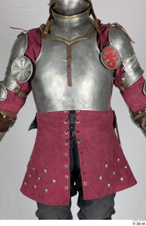 Photos Medieval Knight in plate armor 14 Historical Clothing Medieval Soldier plate armor red gambeson upper body 0001.jpg